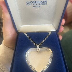 Gorham Crystal Heart Necklace in Silver